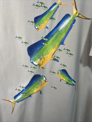 Saltwater Fishing T Shirt XL Mahi Mahi Dolphin Fish Graphic Outdoors