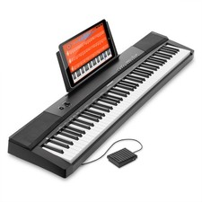 88 Key Electronic Keyboard Piano w/ Sustain Pedal  Full Size Semi Weighted Keys