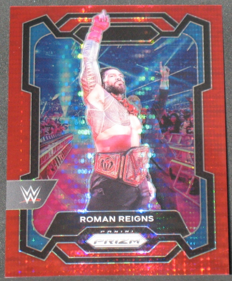 Roman Reigns 2024 Panini Prizm WWE Red Pulsar Parallel #191 (320/399) OTC