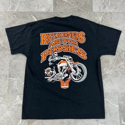Vintage Big Johnsons Motorcycles Graphic Tee Mens Large Rice Burners Are For P**
