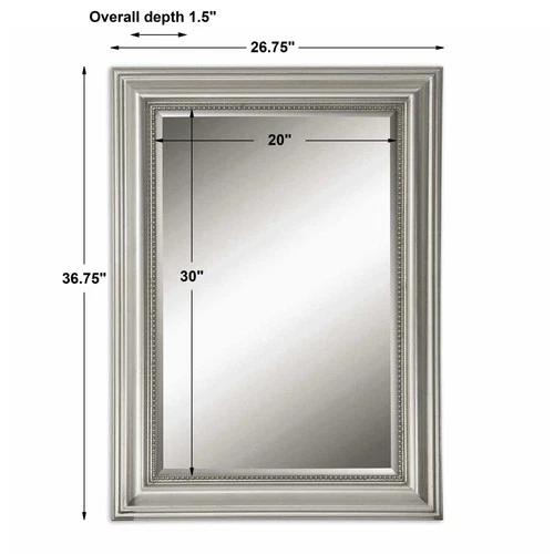 Uttermost 12005 B Silver Stuart Silver Mirror - Picture 2 of 6