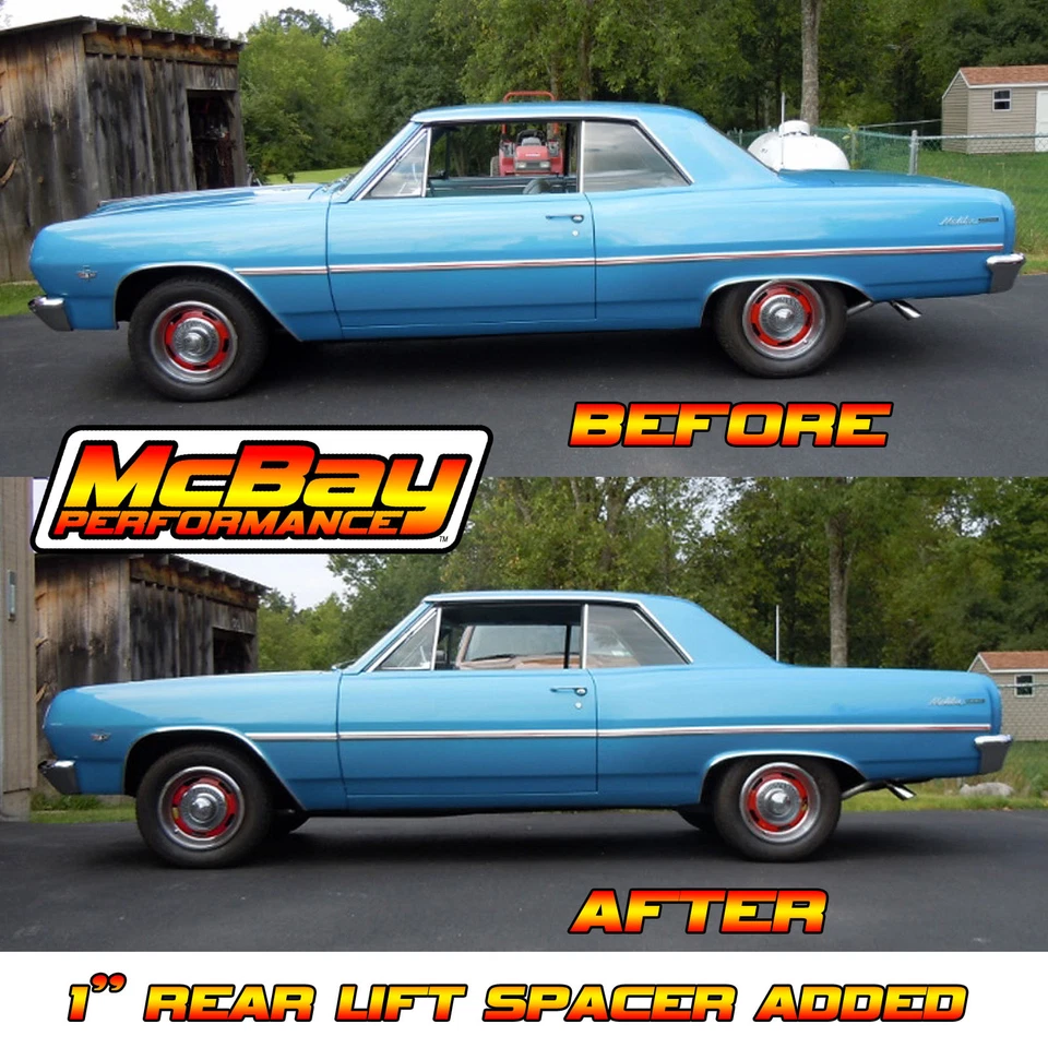 Juego de kit de elevación espaciador de resorte helicoidal trasero de aluminio de 1" par años 60 GM RWD hecho en EE. UU. Foto 3 de 4