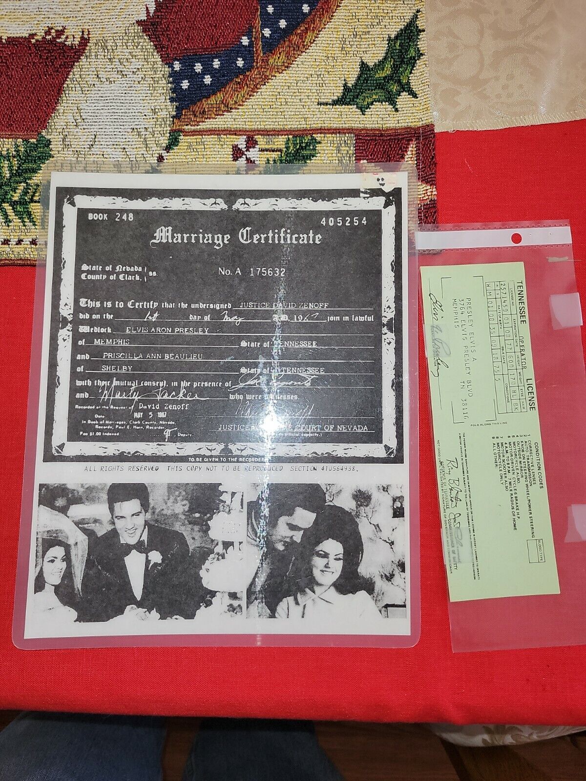 Elvis A surprise price is realized Marriage Certificate And Operator License Tennessee Over item handling ☆