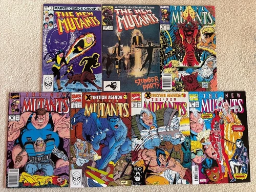 Lot Of 7 New Mutants Comic Books Marvel VF/NM Newsatand Rob Liefeld Warlock #1
