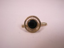 SINGLES 1 7/16" Round Black  Gold Tone Vintage Formal Tux Prom Shirt Stud b148