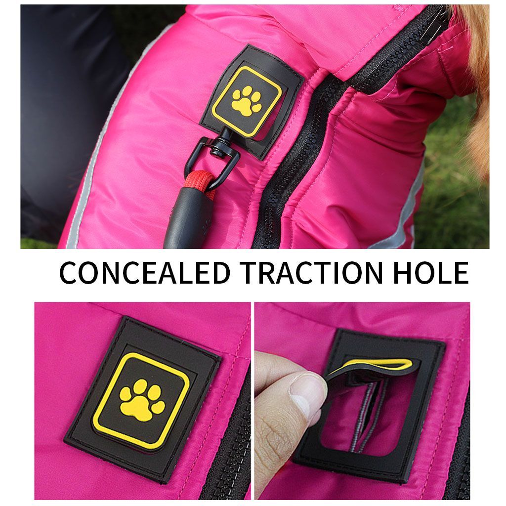 Reflective Medium Large Dog Coat Thick Fleece Lined Jacket Winter