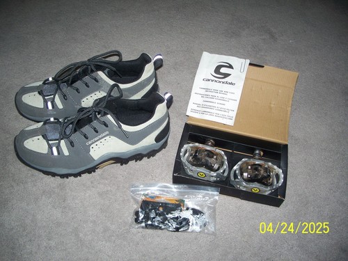 Mens Cannondale Mountain Bike Cycling Shoes Sneakers Size 11. Plus Pedals & Tube