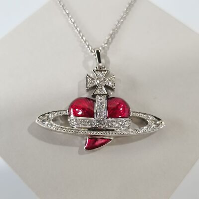 アクセサリー Vivienne Westwood Heart necklace Vivienne Westwood Ribbon Heart Orb Necklace Gunmetal Black