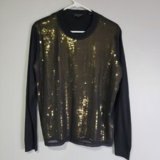 Suéter Top Ted Baker London Para Mujer Negro Loopey Lentejuelas Superpuesto Talla 3 EE. UU. 8 Med