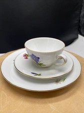 Seltmann  Kaffeegedeck Sammeltasse Enzian Goldrand 3 Teilig Reg6b