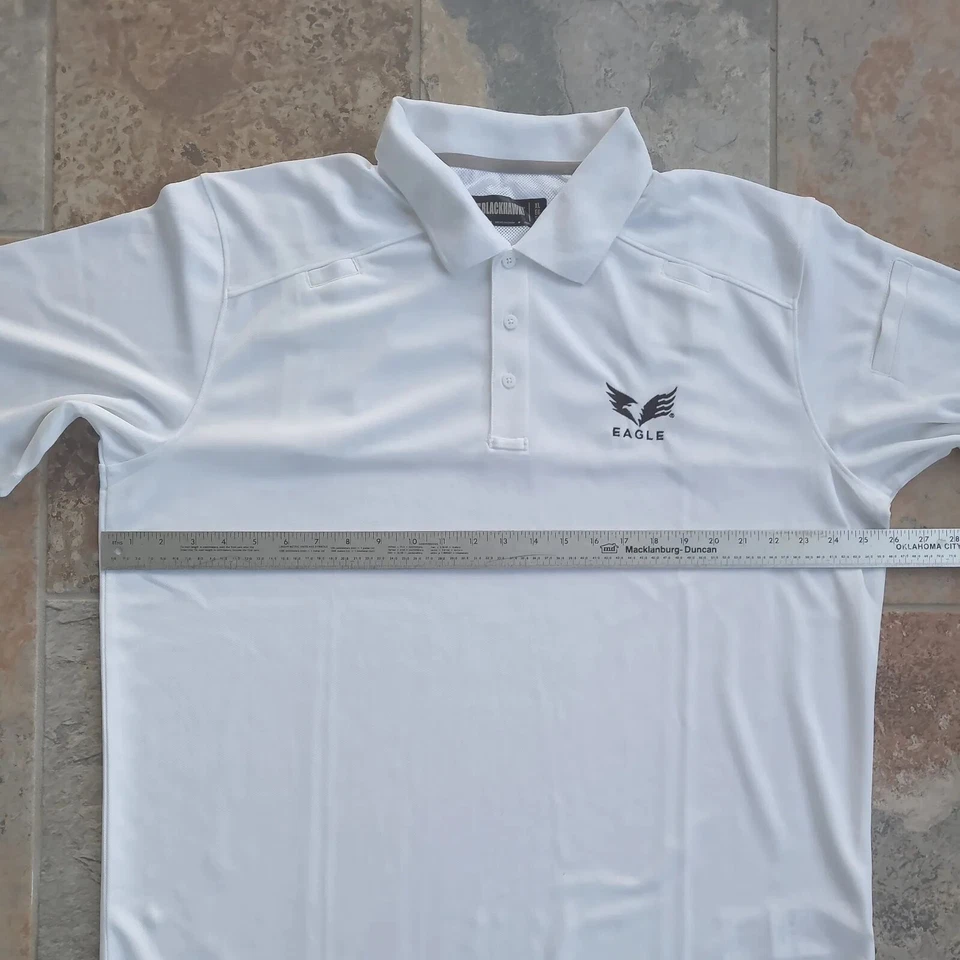 BLACKHAWK Men's XL White Short Sleeve Range Polo 3 Button Closure NWOT #PO01 - Image 4 of 4