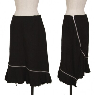 tricot COMME des GARCONS Fulling Wool Zipper Skirt Size M(K