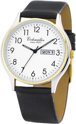 Eichmüller Leder Herrenuhr mit Wochentags- und Datumsanzeige
