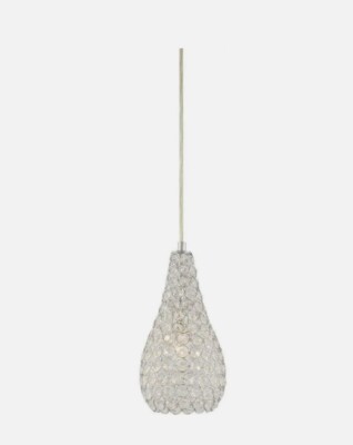 Volume Lighting 1-Light Chrome Sparkling Crystal Pear/Teardrop Pendant 1788-3