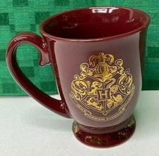 Paladone Sussex UK Harry Potter Coffee Mug Burgandy w/ Gold Hogwarts Crest 