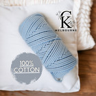 3MM macrame Braided cord, PASTEL BLUE Cotton Rope Yarn Supplies Melbourne