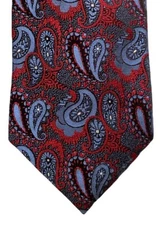 Daniel Cremieux Mantero Nwt Red Paisley 100% Silk Handmade in Italy Neck Tie
