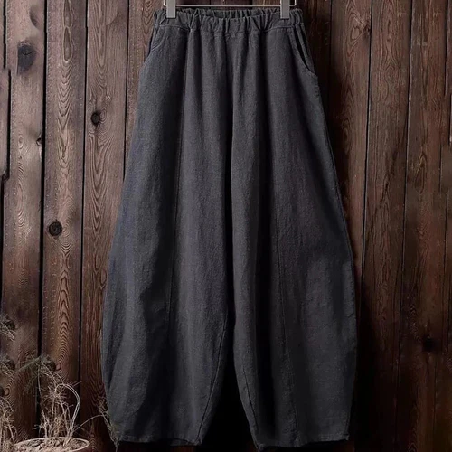 Linen wide-leg trousers for women - Picture 9 of 39