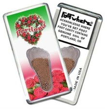 Portland, OR FootWhere® Souvenir Fridge Magnet. Made in USA