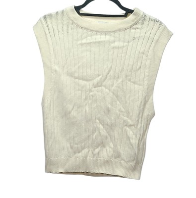 Claire Rose x NA-KD Gerippte Strickweste - Beige - Gr. M