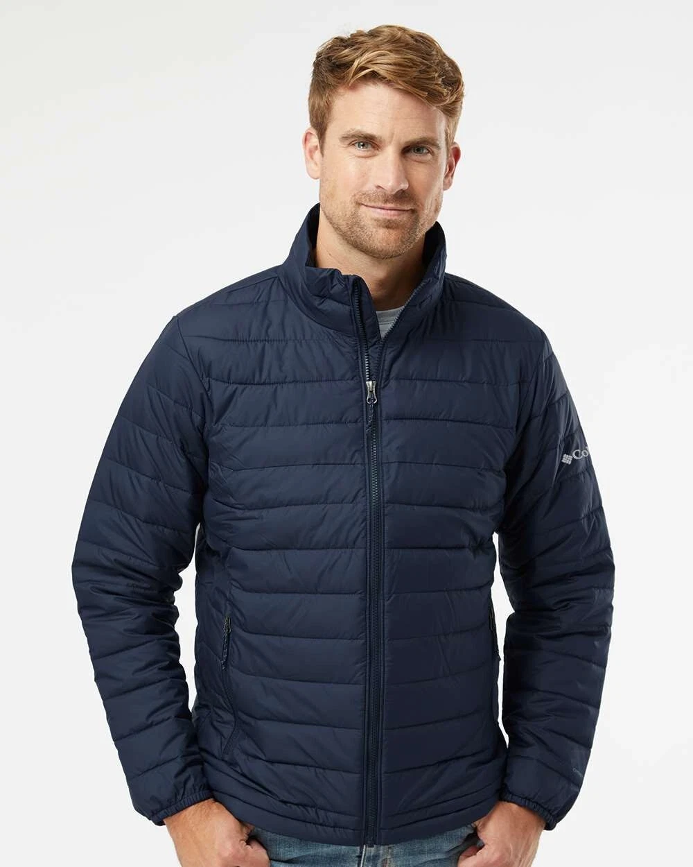 Columbia Men's Powder Lite Jacket Navy OmniHeat Stylish Warm Durable New