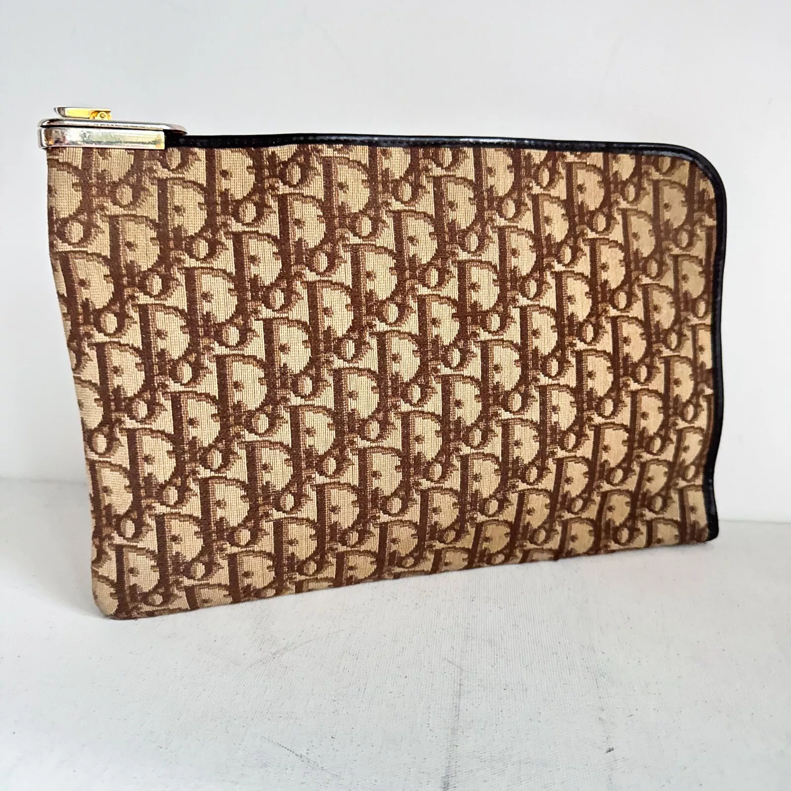 Pochette vintage Christian Dior logo imprimé toile unisexe