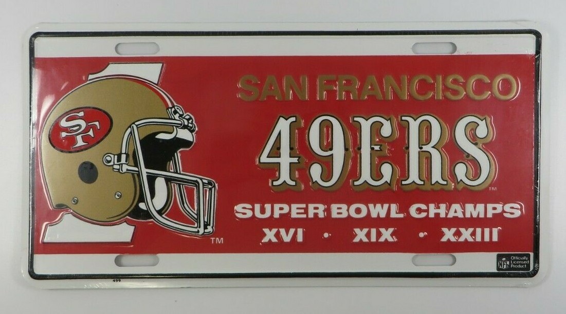 Vtg SAN FRANCISCO 49ers Super Bowl Champs XVI XIX XXIII License