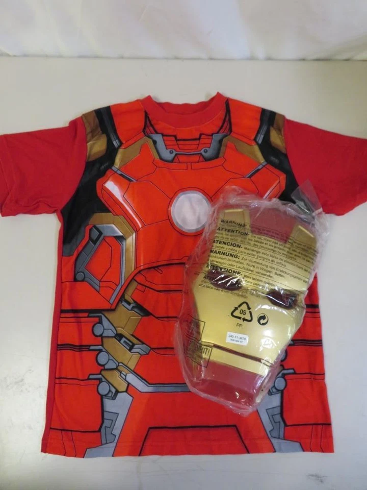 Avengers 2 Iron Man Niño Niños Halloween Disfraz Camiseta y Máscara Talla Grande Foto 2 de 3