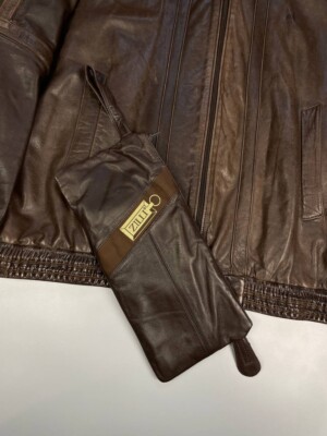 Zilli Made In France Leather Lambskin And Silk Brown Jacket Men