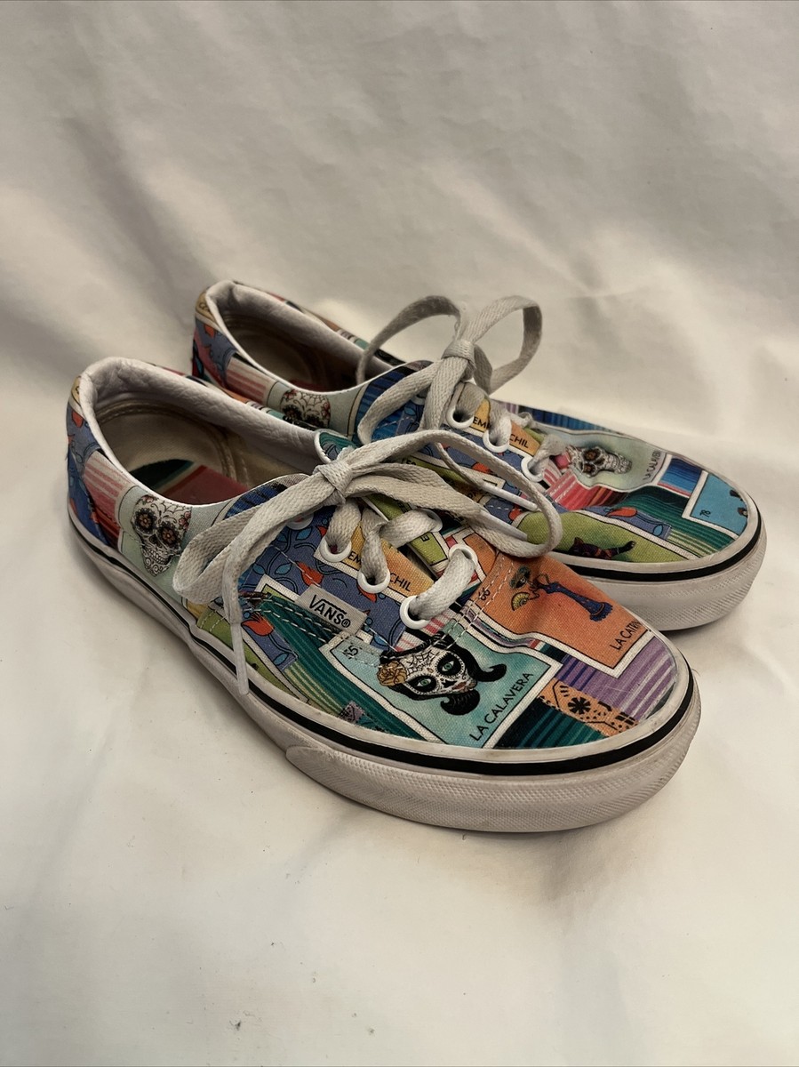 Vans Sugar Skull Shoes Vans Multicolor 'Loteria Don Clemente' Sneakers  Sugar Skull Day Dead Sz