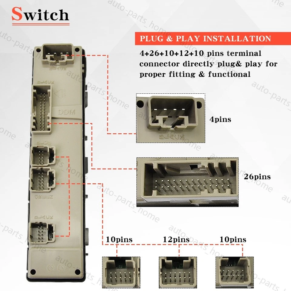 Interruptor de ventana eléctrica del lado izquierdo del conductor delantero 15112971 para Chevrolet Silverado Foto 4 de 4