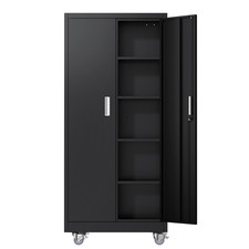 Garage Rolling Metal Cabinet with Lock Shelves Customizable Organizer for Tool