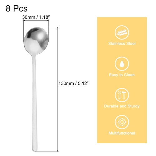 8pz Acciaio Inox Espresso Cucchiai 5 Pollici Mini Caffè,Argento - Foto 2 di 7