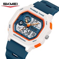 SKMEI Men Digital Watch Electronic Sport Wristwatch Reactangle Dial Boys Watches