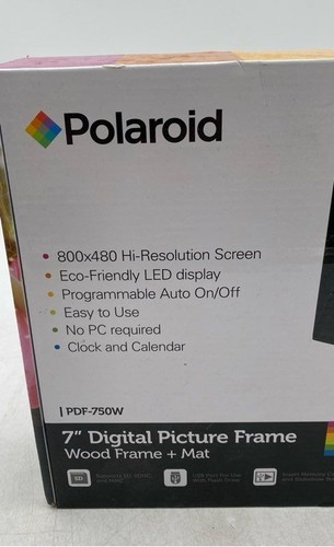 Polaroid PDF-750W Black 7 Inch LED Display Wall Mountable Digital Picture Frame - Picture 4 of 9