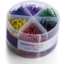 Officemate PVC Free Color Coated Paper Clips, 450 per Tub Office Paper Clamp 97