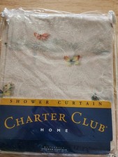 CHARTER CLUB 72x72 BUTTERFLY DRAGONFLY SEMI-SHEER RICEPAPER VINYL SHOWER CURTAIN