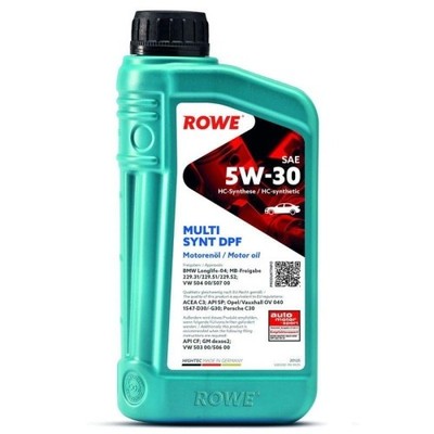 Motoröl ROWE Öl MULTI SYNT DPF 5W30 BMW LL-04 MB 229.51 VW 504/507.00 1 Liter