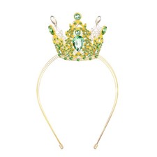 VELSCRUN Fairy Green Crystal Tiara Headband