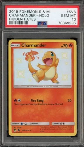 Pokemon Charmander Hidden Fates Holo Rare #SV6 PSA 10 Gem Mint