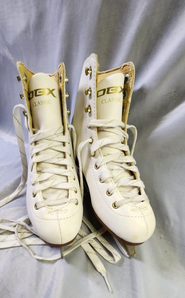 DBX MUJER BLANCO FIGURA PATINES DE HIELO TALLA US 3 - EUR 34 ~ ¡BONITOS! Foto 2 de 4