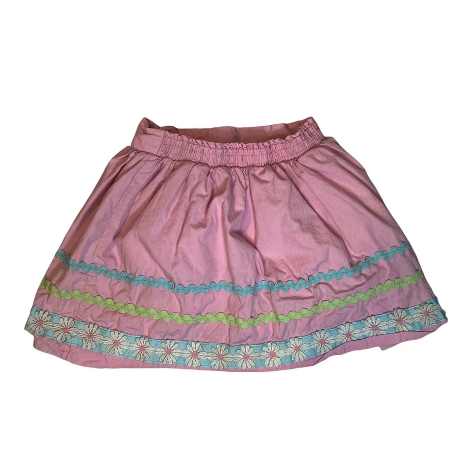 Falda Hartstrings Niñas Pequeñas Popelina Talla 5 Rosa Borde Flor Informal 100% Algodón Foto 3 de 4