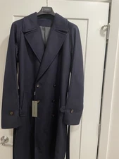 Spier & Mackay - NWT -  Navy Double Breasted Belted Overcoat