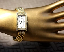 ESQ by Movado Esquire 100653 Panther Style Tank Watch Gold Tone Swiss Women's