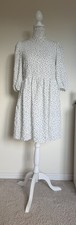 Dress Polka Dot Spotted White Black Size 8