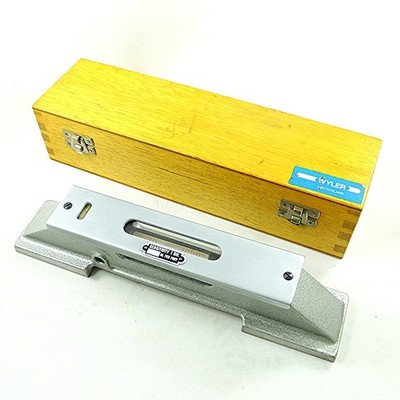 Wyler 10'' Precision Prismatic Spirit Level Main & Cross Vials .0005 /Ft Wood Box