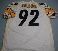 PITTSBURGH STEELERS TEAM ISSUED JERSEY JASON GILDON 2001 SIZE 50 OFF COLOR/WEAR