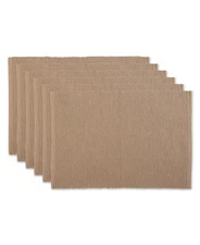 Design Imports DII Ribbed Placemat, Holidays Set of 6, Color Beige/Brown "Stone"