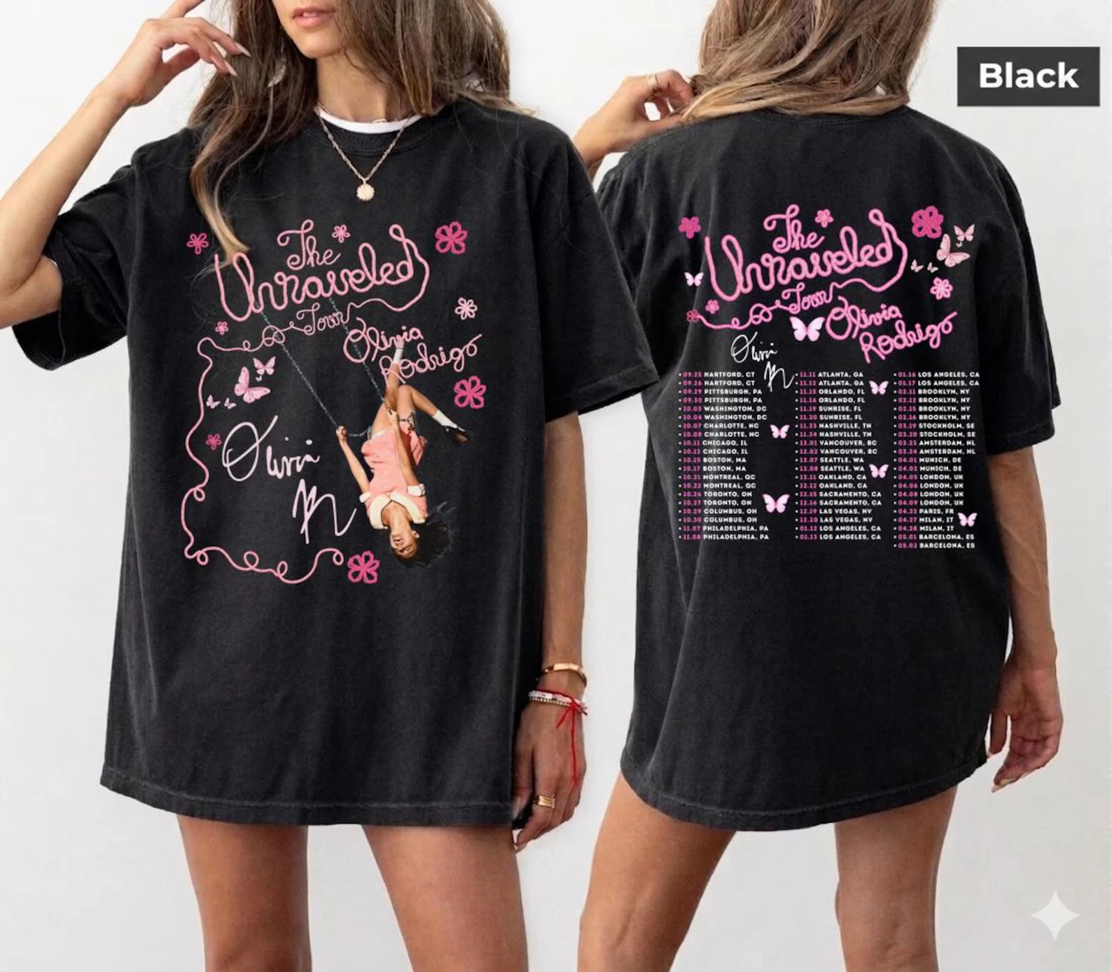 Olivia Rodrigo The Unraveled Tour 2026 Concert T-Shirt