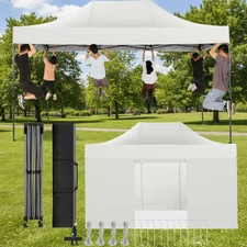 10x15ft Heavy Duty Pop up Canopy with 4 Sidewalls Commercial Outdoor Party Tent